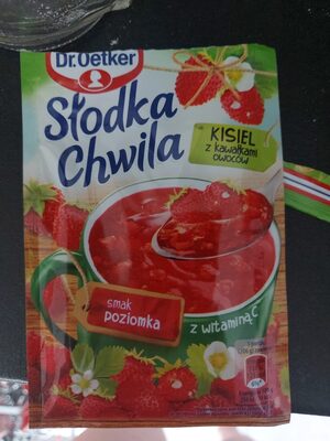 KISIEL z kawałkami owoców smak poziomka