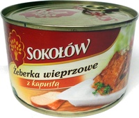 Żeberka wieprzowe z kapustą