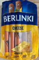 BERLINKI Cooked smoked pork and chicken sausages with cheese, homogenized