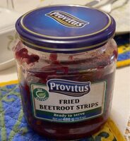 Fried beetroot strips