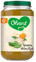 Olvarit 6+ Maanden Spinazie Witvis Rijst 200g