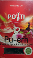 Pu-erh herbata czerwona liściasta z wiśnią i płatkami kwiatów