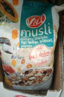 Musli banany, daktyle, figi, kokos, ananas, papaja