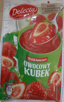 Kisiel z kawałkami owoców o smaku truskawkowym