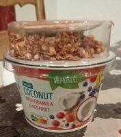 Coconut with granola & red fruit