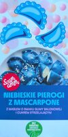 Niebieskie pierogi z mascarpone z masłem o smaku gumy balonowej i cukrem strzelającym