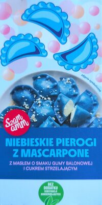 Niebieskie pierogi z mascarpone z masłem o smaku gumy balonowej i cukrem strzelającym