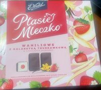 Ptasie mleczko waniliowe z galaretką truskawkową
