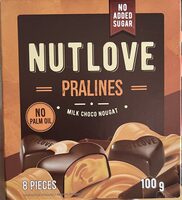 NUTLOVE PRALINES milk choco nugat