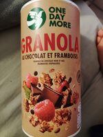 Granola au chocolat et framboises