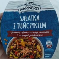Sałatka z tuńczykiem z komosą ryżową czerwoną, soczewicą i suszonymi pomidorami