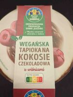 Weganska tapioka na kokosie z wiśniami