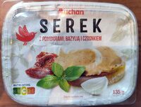 Serek z pomidorami, bazylią i czosnkiem