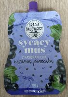 Sycący mus z nasionami chia i czarną porzeczką