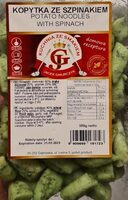 Potato noodles with spinach