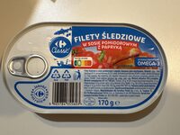 Filety sledziowe w sosie pomidorowym z papryka