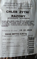 Chleb żytni razowy