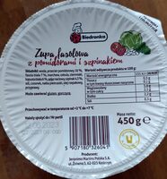 Zupa fasolowa z pomidorami i szpinakiem