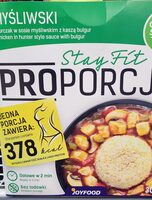Kurczak w sosie myśliwskim z bulgur