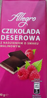 Czekolada deserowa z nadzieniem o smaku malinowym