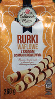 Rurki waflowe z kremem o smaku krówkowym (60%)