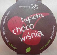 Pudding tapioka czekoladowy z wiśnią