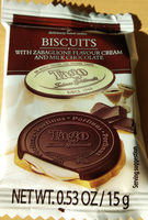 Biscuits with zabaglione flavour cream and milk chocolate