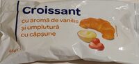 Croissant cu aromă de vanilie și umplutură cu căpșune