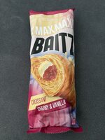 Croissant with vanilla-flavored and cherry filling