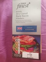 Tesco finest British dry cured back bacon