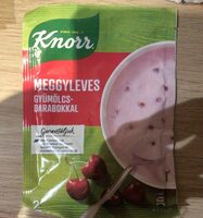 Meggyleves gyümölcsdarabokkal