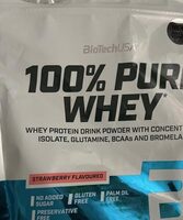100% Pure whey strawberry flavoured