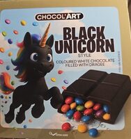 Black Unicorn Style Colored White Chocolate Filled With Dragee
