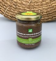 Tapenade au naturel d'olives noires (crème d'olives noires)