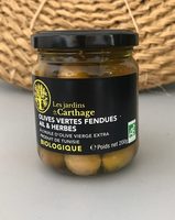 Olives vertes fendues ail & herbes