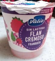 Flan cremoso sin lactosa frambuesa