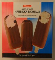 Jäätelöpuikot mansikka & vanilja