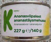Ananasviipaleet ananastäysmehussa