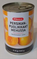 Persikanpuolikkaat mehussa