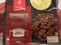 Poronkäristys muusilla ja puolukkahillolla