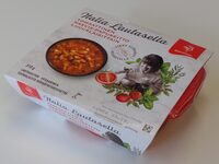 Tomaattinen kasvis-papukeitto luccalaisittain