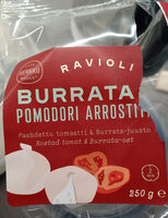 Ravioli. burrata pomodori arrostiti