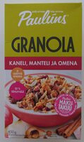 Granola kaneli, manteli ja omena
