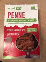 Penne lentille rouge lin doré