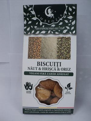 Ambrozia Biscuiti vegani cu naut, hrisca si orez
