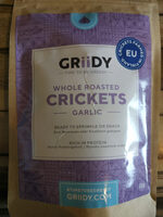 Whole roasted crickets - garlic