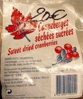 Canneberges séchées sucrées