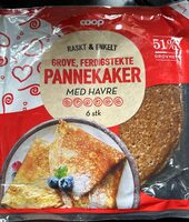 Grove, ferdigstekte pannekaker med havre 6 stk