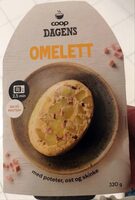 Omelett med poteter, ost og skinke