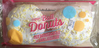 Ball Donuts med bringebærfyll & vaniljeglasur